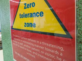 'Zero tolerance' sign