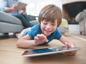 child tablet iPad screen playing