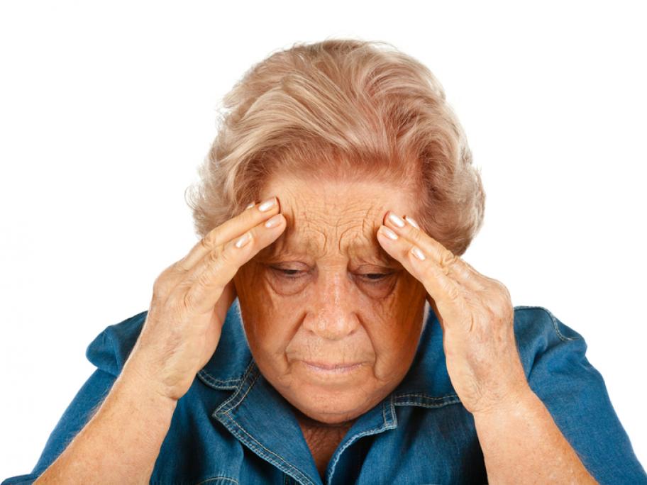anxious elderly woman