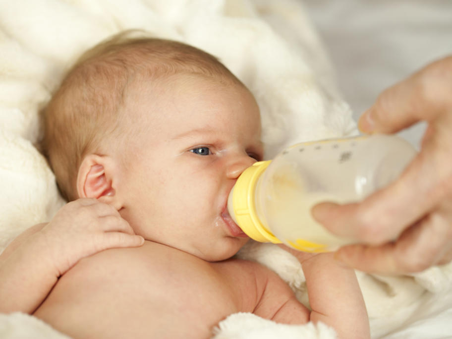 baby with bottle