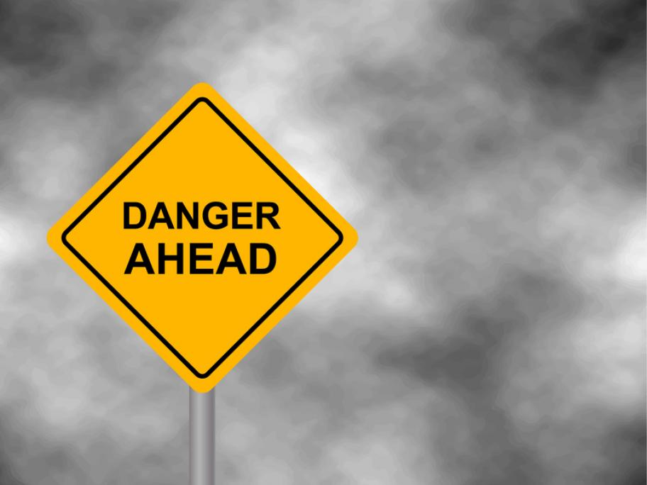 Danger ahead sign