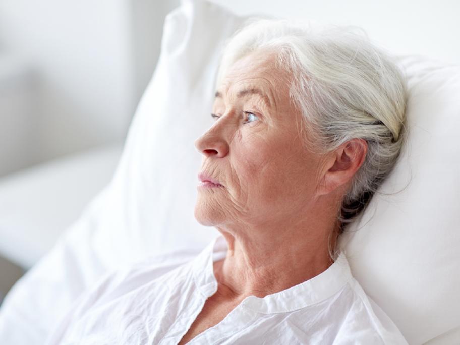 elderly woman in hospital