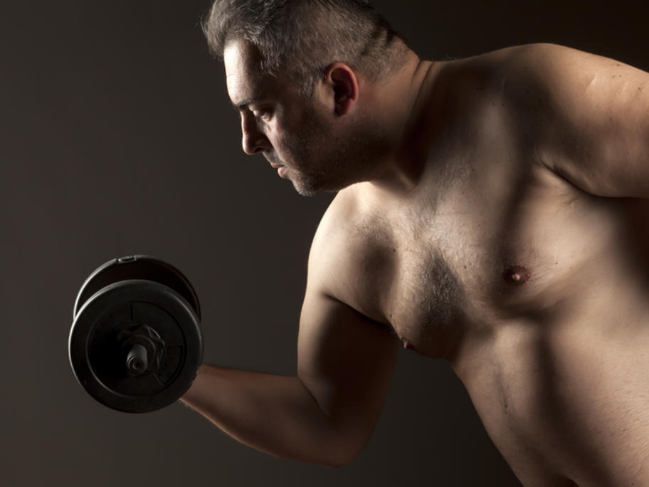 fat man exercising
