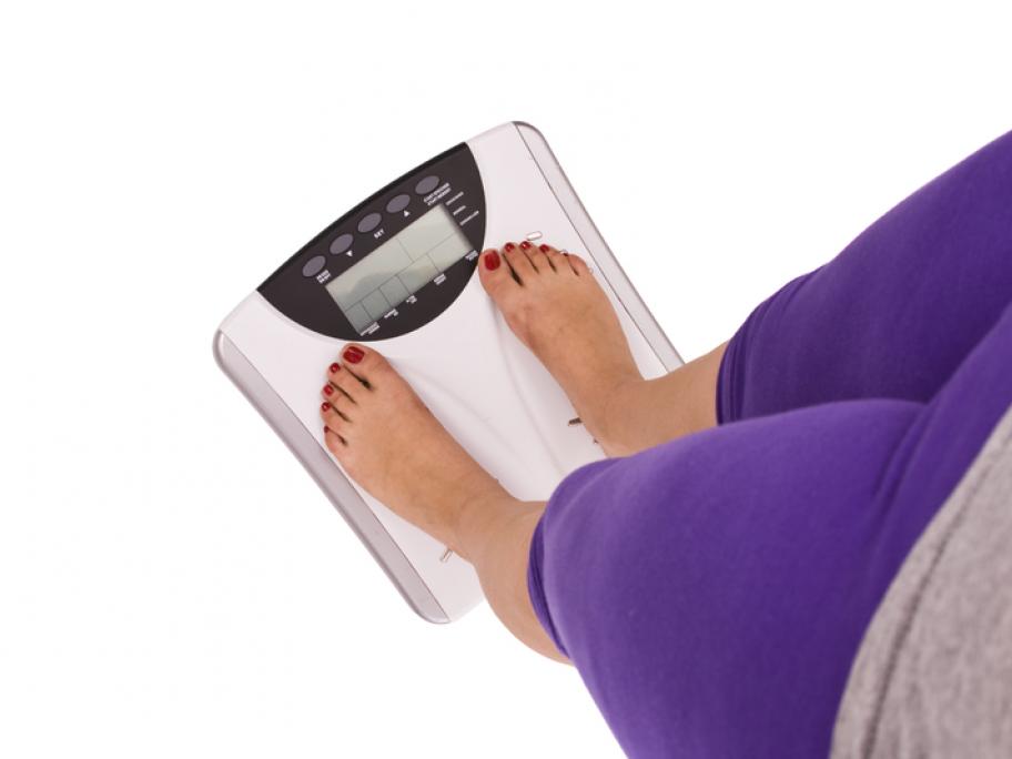 fat woman on scales
