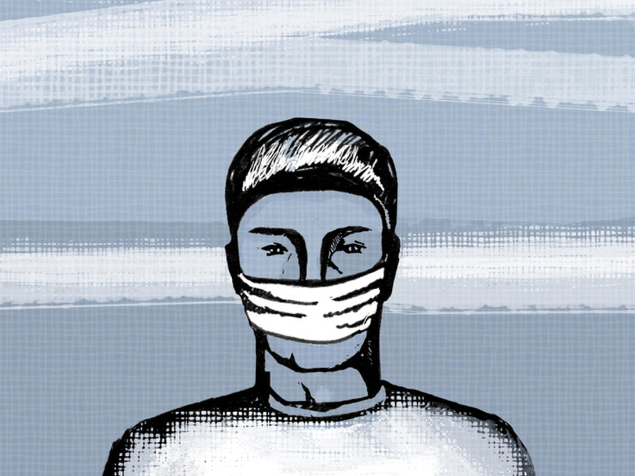 man with flu