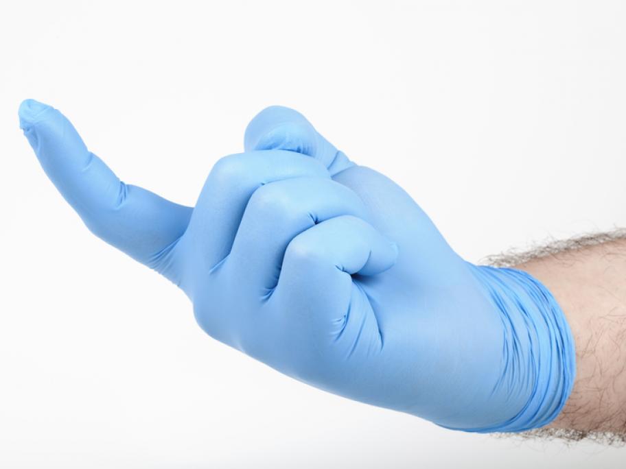 gloved finger