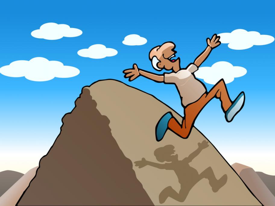 Old man running