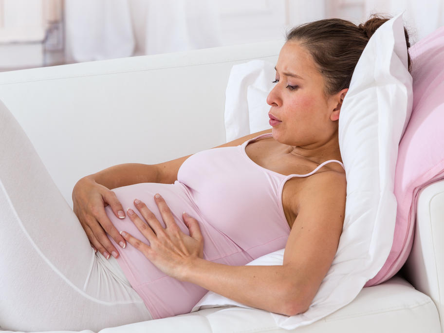 pregnant worried woman