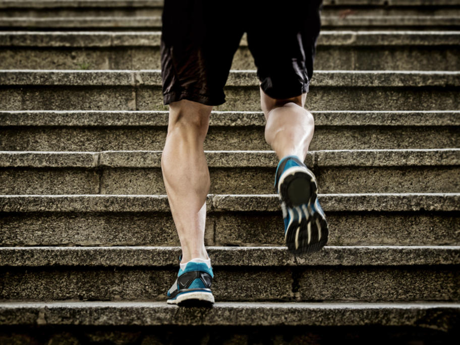 running up stairs
