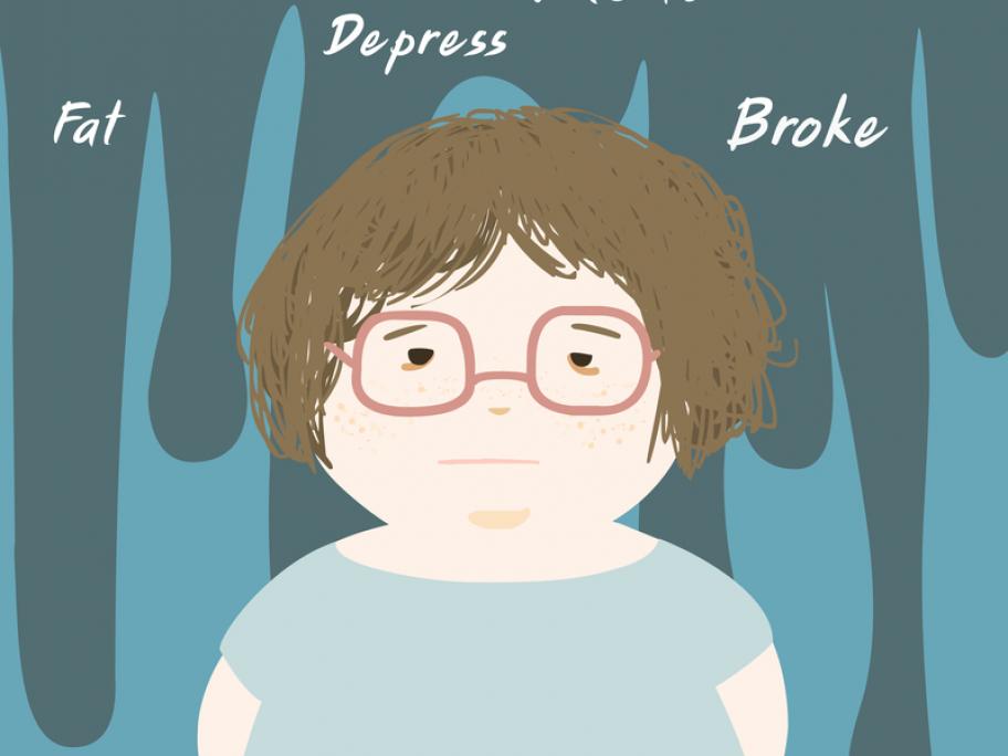 sad fat woman