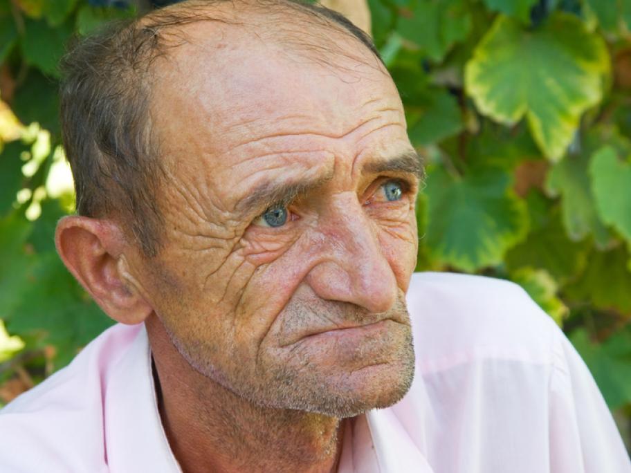 sad old man