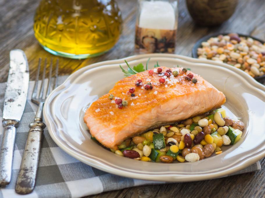 salmon and legumes