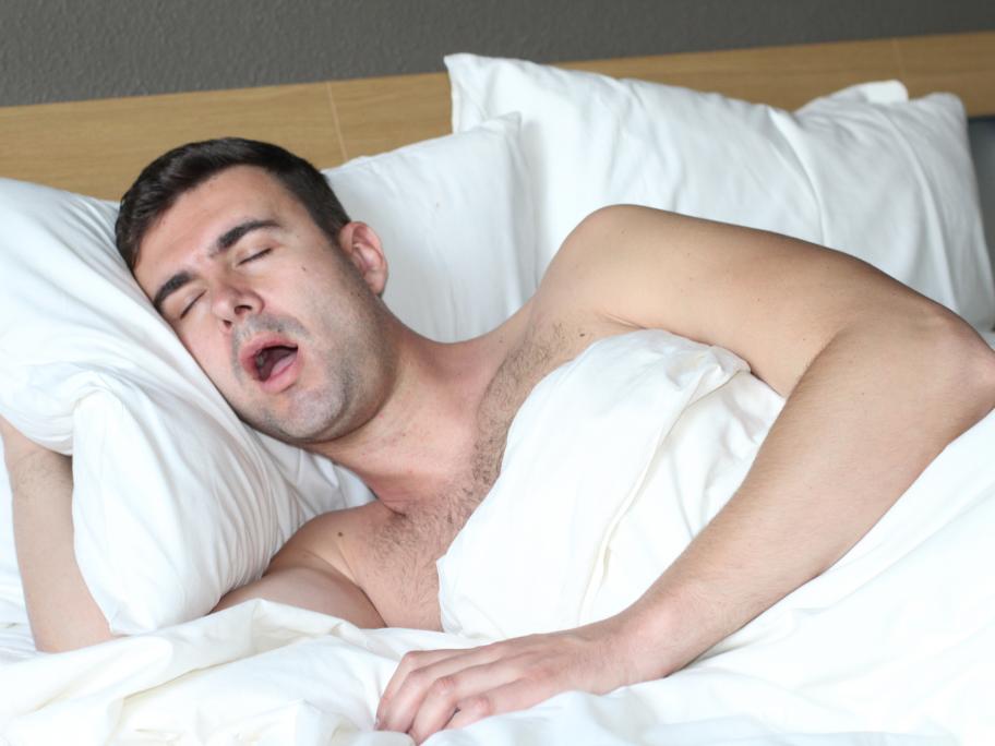snoring man