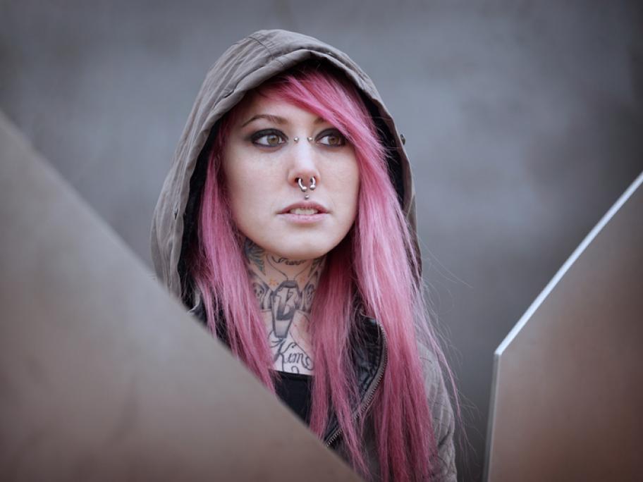 pierced woman