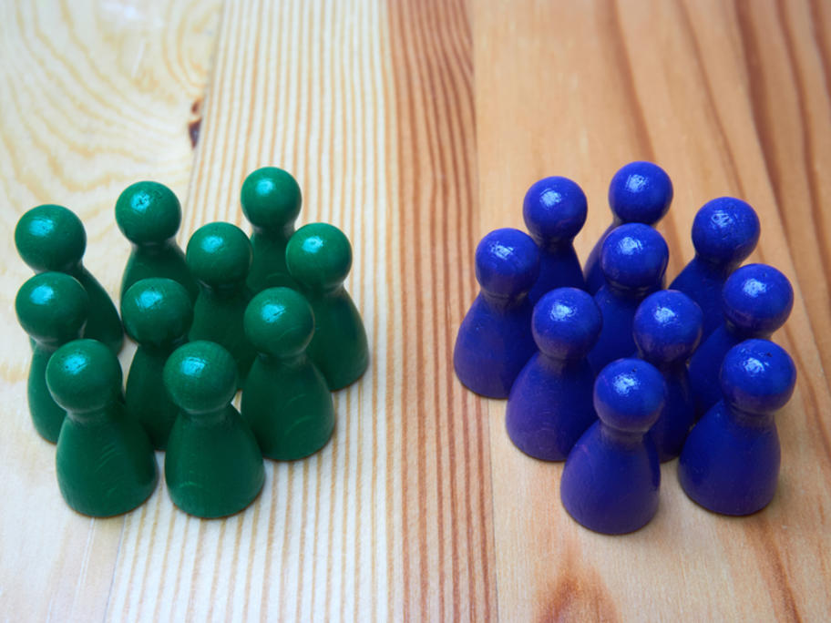 two opposing groups