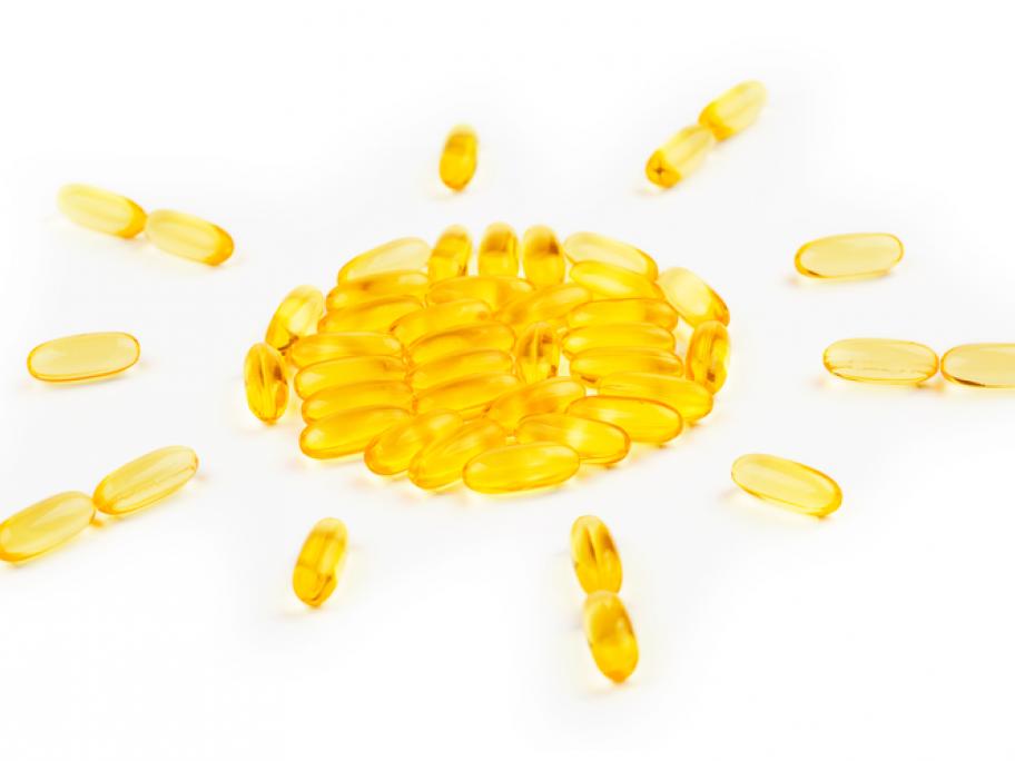 Vitamin pills in shape of sun
