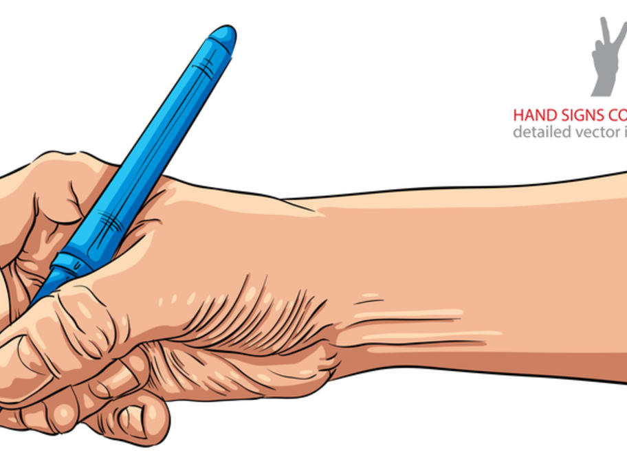 writing with a pen