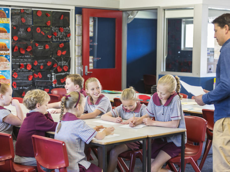 Australian school children in a lesson