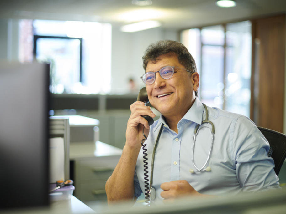 GP on the phone
