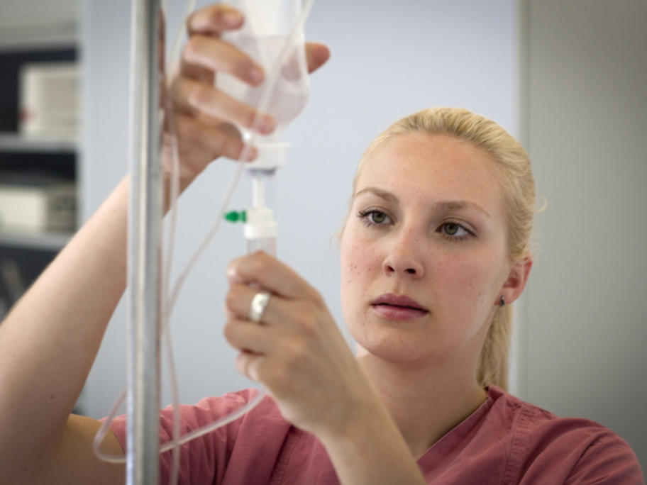 Nurse with IV