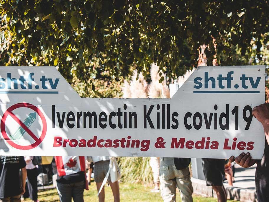Protesters in Canada, September 2021.