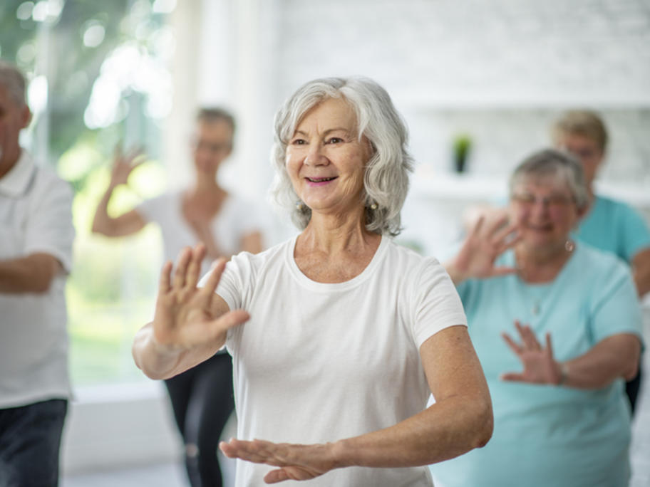Seniors doing Tai Chi