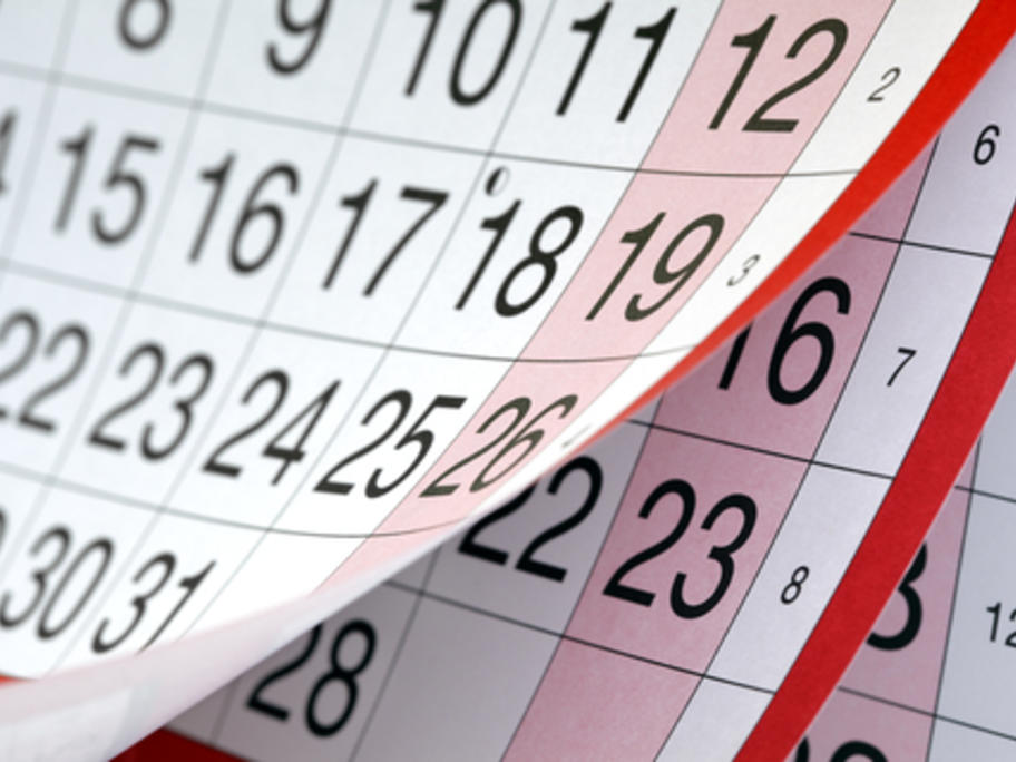 pages turning on a calendar