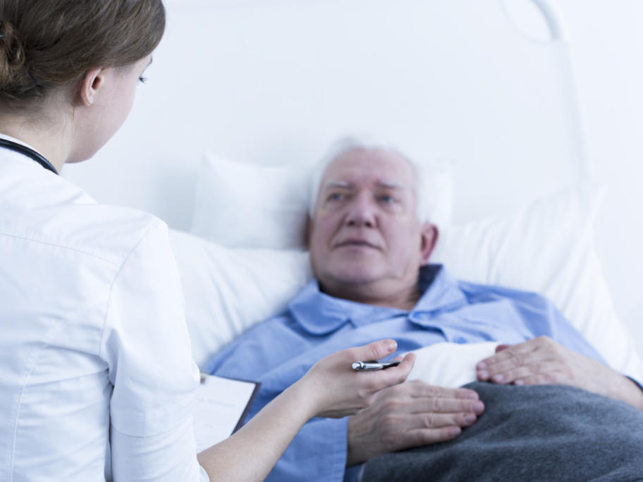 Elderly patient in hospital