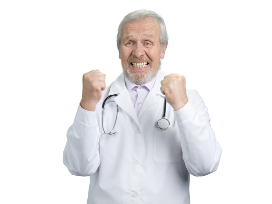 Happy older doctor