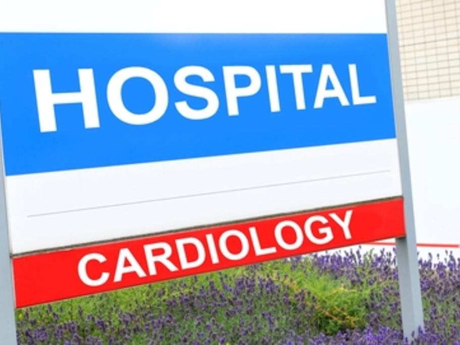 Hospital sign for Cardiology department