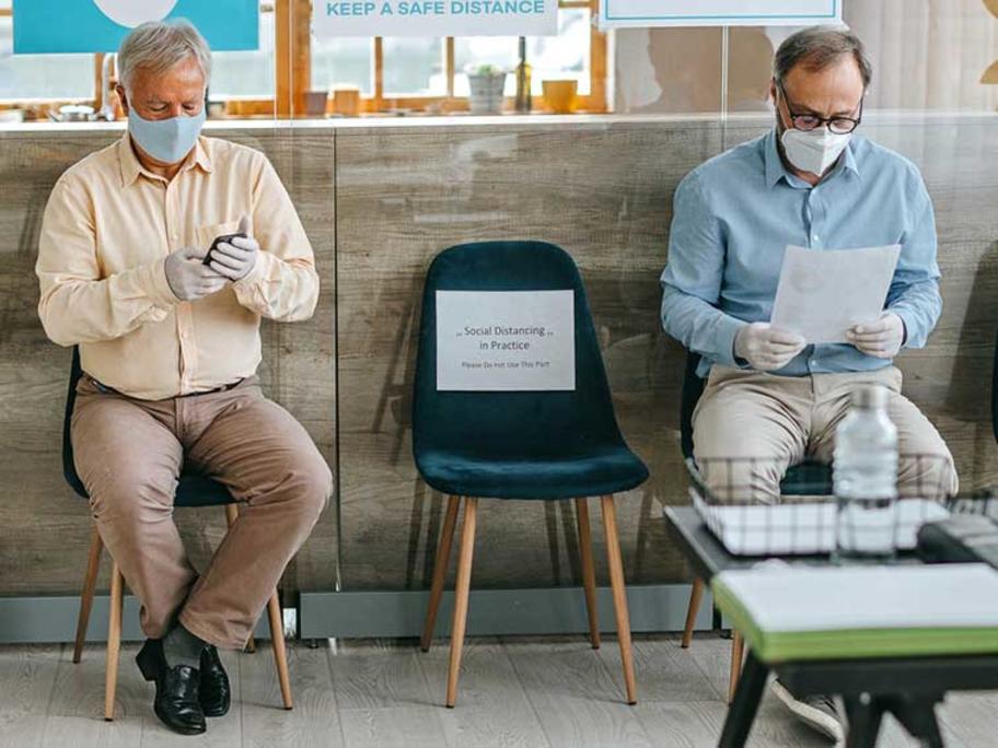 men in a waiting room