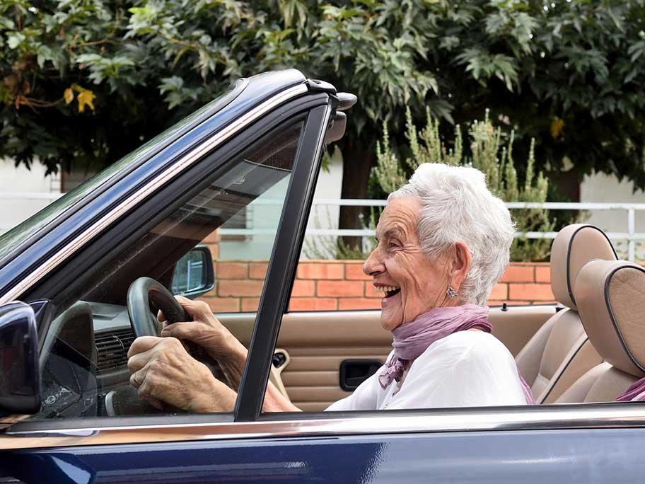 Older woman driving