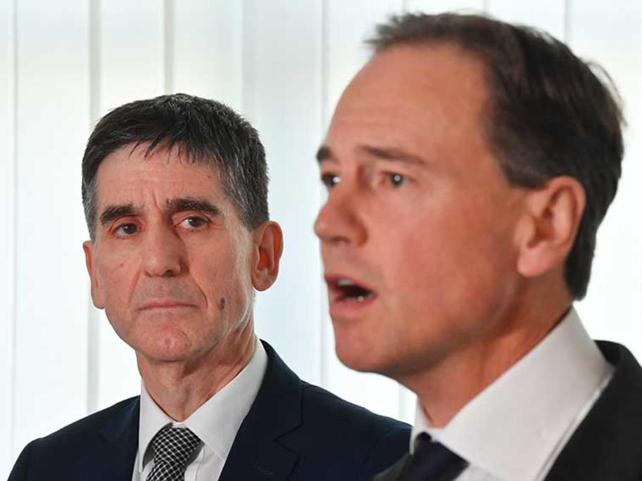 Dr Tony Bartone (left) and Minister for Health Greg Hunt.