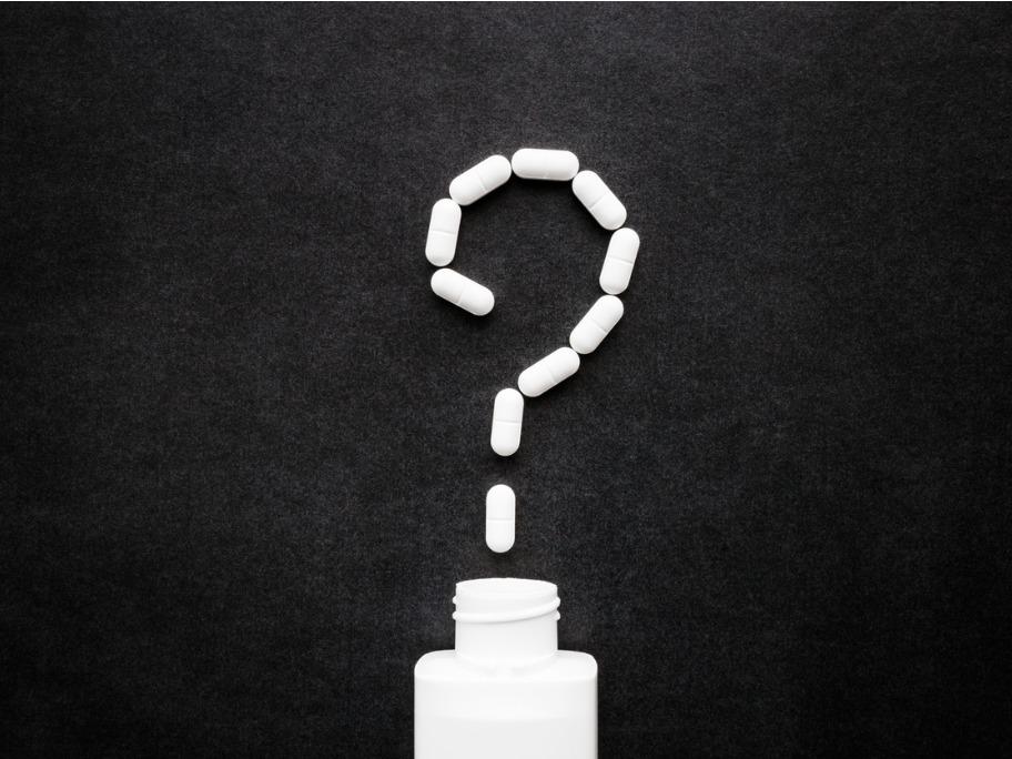 Question mark of pills