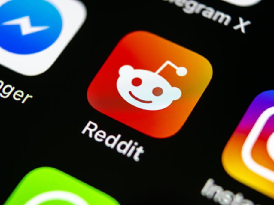 Reddit app symbol on smartphone screen