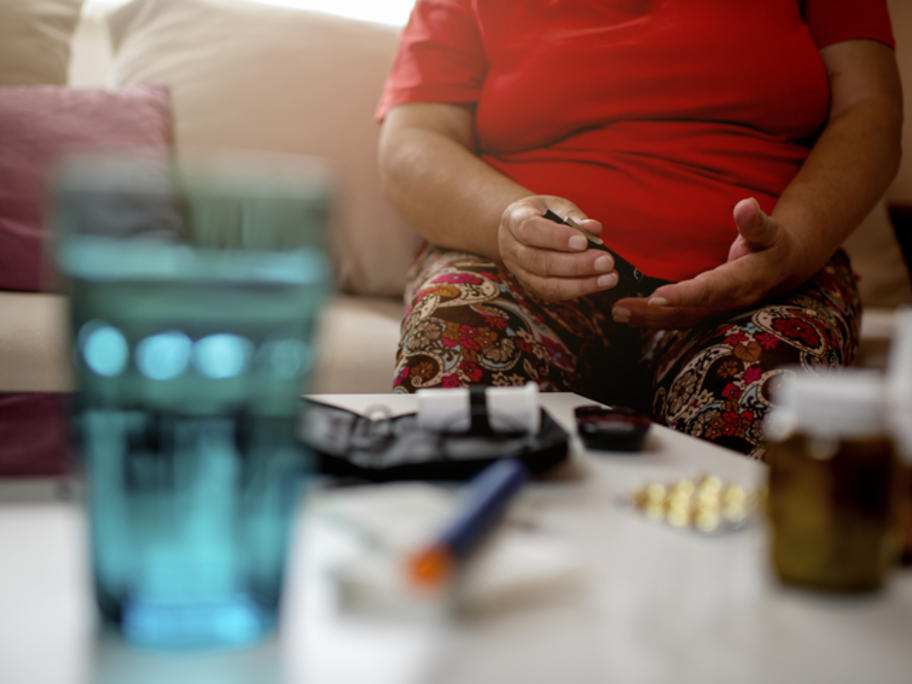 Older woman with diabetes