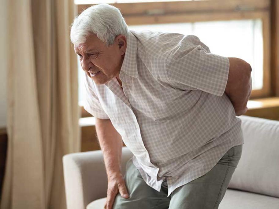 senior man with back pain