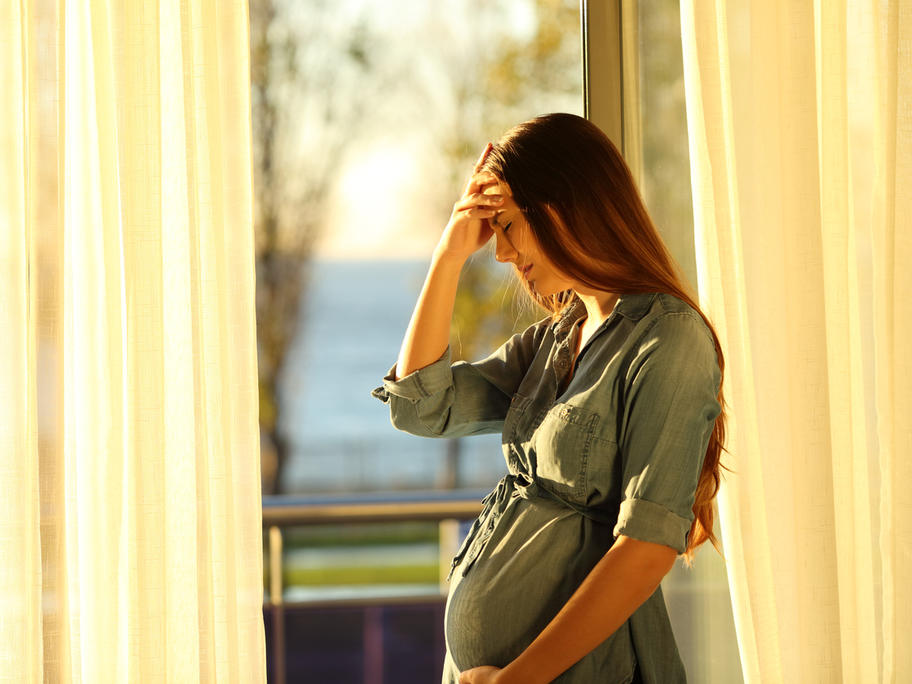 Stressed pregnant woman