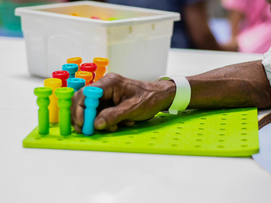 persons arm - having stroke rehab