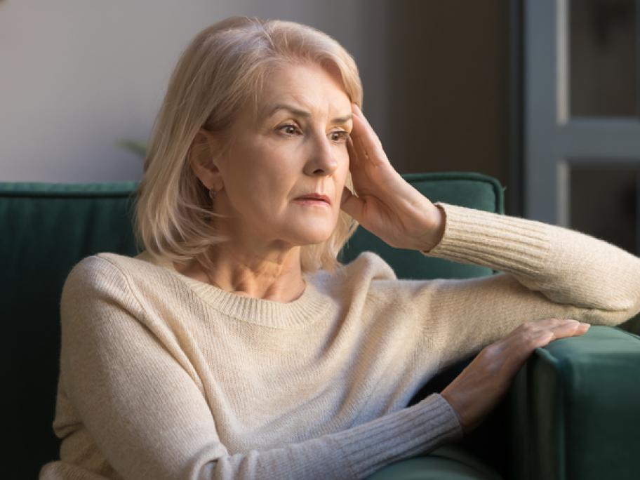Anxious middle-age woman