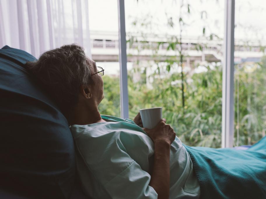 Person contemplating death
