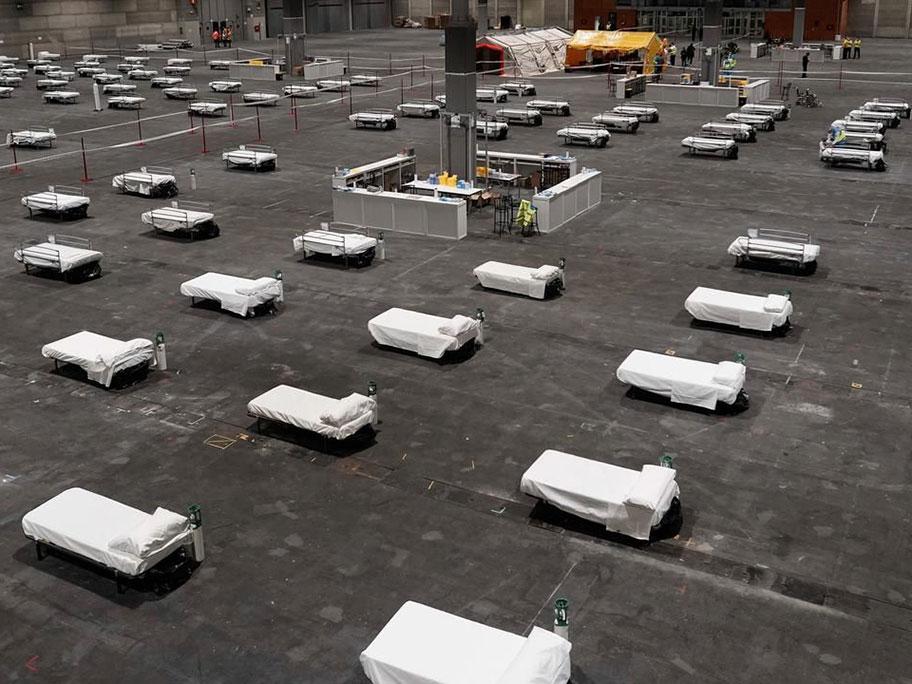 A temporary hospital set up in Madrid