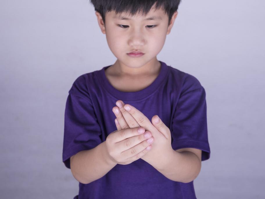 Boy with sore hand