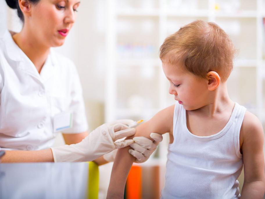 Child getting vaccination