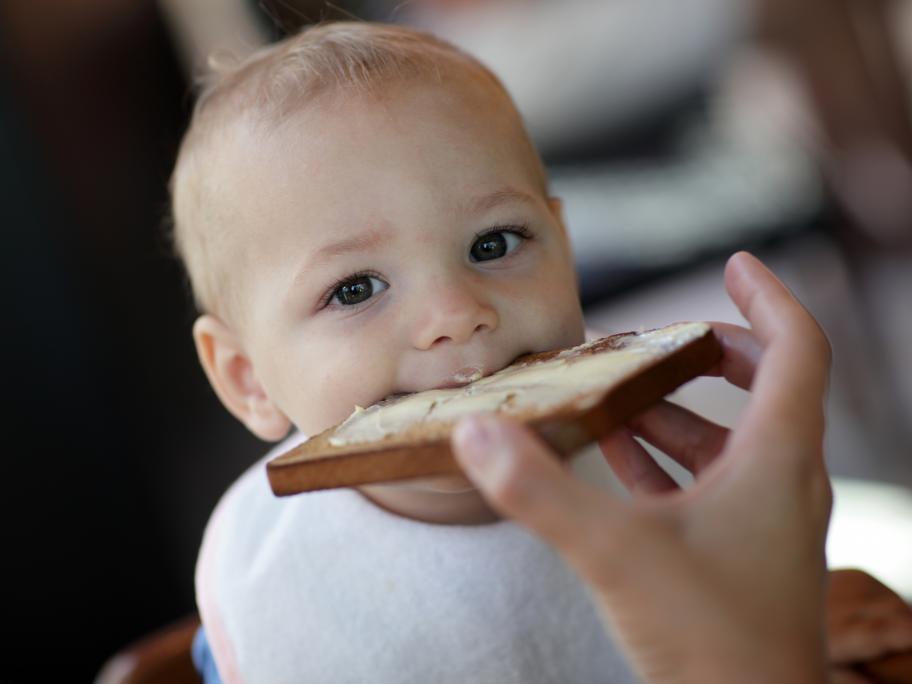 Child eating toast