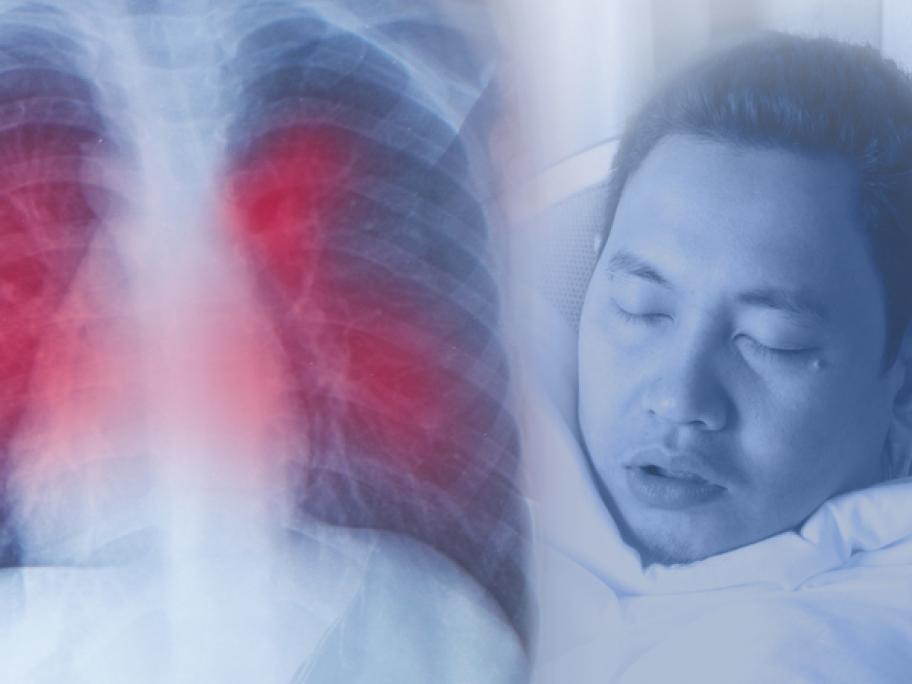 Patient and chest X-ray signifying coronavirus