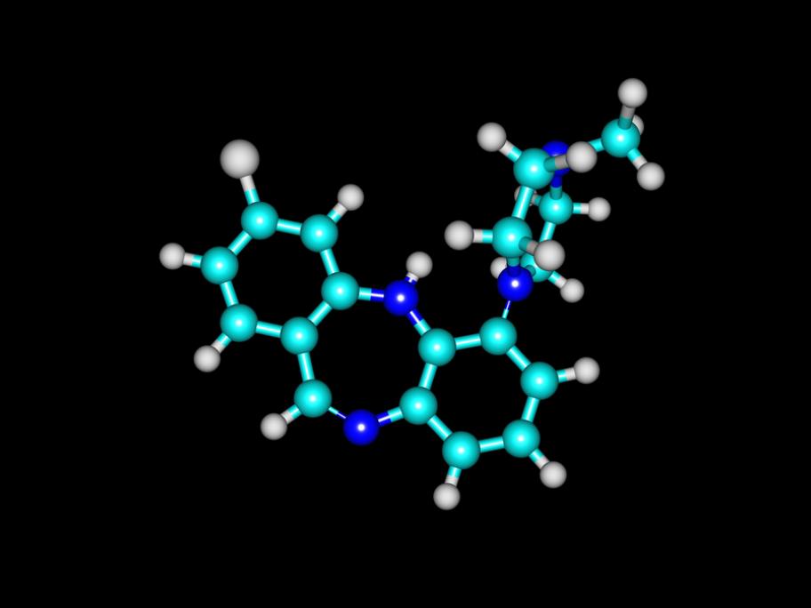 Molecular structure of clozapine