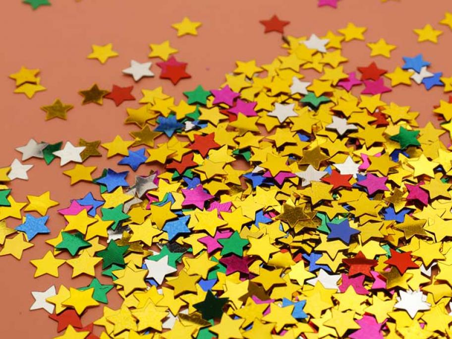 Christmas confetti stars