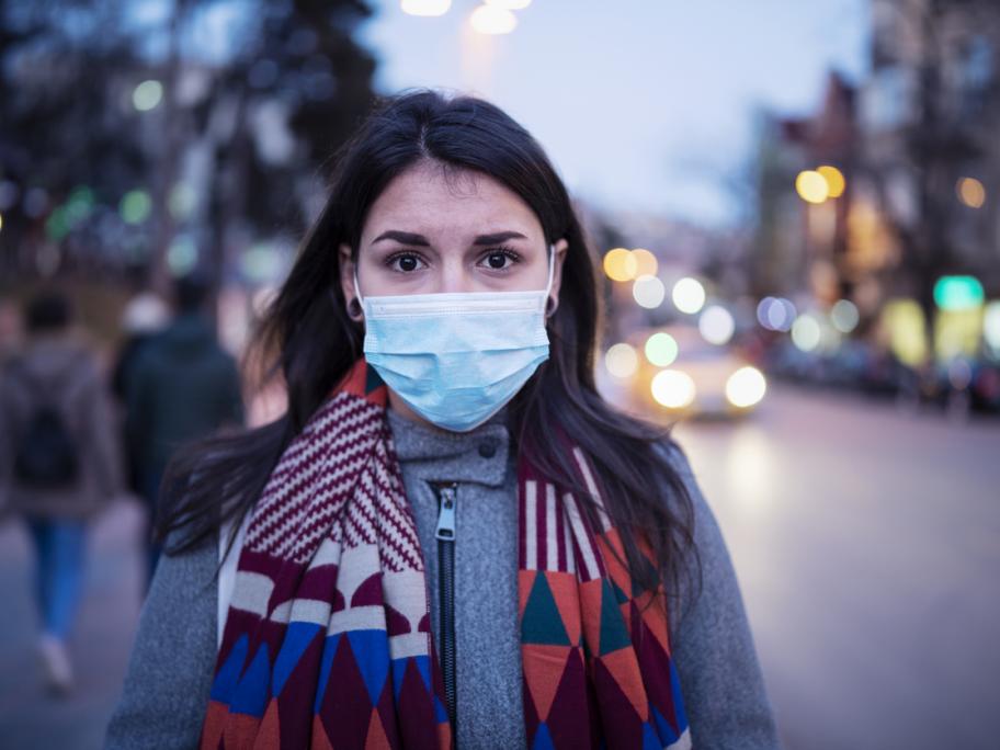 Woman wearing mask