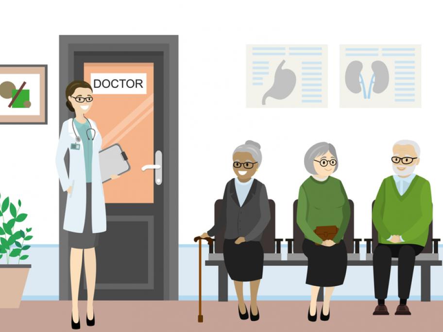 doctor in waiting room